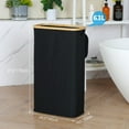 thumbnail image 6 of Efluky Slim Laundry Basket with Lid, Narrow Laundry Hamper with Removable Bag, Skinny Dirty Clothes Basket with Bamboo Handles for Bathroom, Bedroom & Laundry Room, 63L Black, 6 of 10