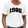 thumbnail image 2 of 1986 College Style Ringer Tee Shirt Unisex Medium White/Red, 2 of 5