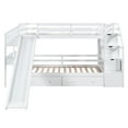 thumbnail image 4 of Euroco Wood Twin over Twin Bunk Bed with Desk and Slide,Drawers Bookcase and Storage Staircase for Kids Teens, White, 4 of 17