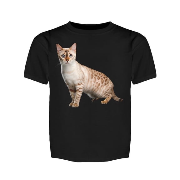 Rare Snow White Bengal Cat Tee Girl's -Image by Shutterstock