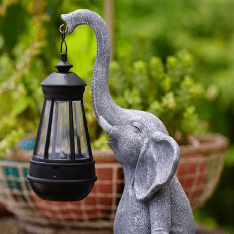 Elephant Solar Lamp Decoration Waterproof Solid Resin Craft