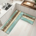 thumbnail image 6 of MeyJey Farmhouse Kitchen Rug Set of 2, Non-Slip Anti-Fatigue Waterproof Cushioned Mat for Kitchen, Dining & Laundry Room, 20"x31.5"+20"x59" Teal/Brown, 6 of 13