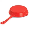 thumbnail image 4 of MegaChef Enameled Round 8 Inch PreSeasoned Cast Iron Frying Pan in Red, 4 of 7