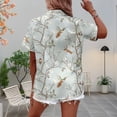 thumbnail image 5 of adaychics Hawaiian Shirt for Women Bird Floral Casual Lapel Short Sleeve Button Up Summer Tropical Shirts for Travel, 5 of 7