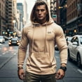 thumbnail image 2 of Zylarhe Men's Hoodie Sweatshirt Long Sleeves Fashion Knit Pullover With Pockets Mens Hoodies Sweatshirts, 2 of 7