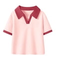 thumbnail image 5 of JUMEYU Clothes for Girls Girls T-Shirts Short Puff Sleeve Tee Tops 5T 6T (Pink,5-6 Years), 5 of 5