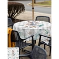 thumbnail image 4 of Easter Bunny Outdoor Tablecloth - 60x60 Inch Square Dining Table Cover, Green Eucalyptus Leaves Spring Flowers Grey Plaid Waterproof Outdoor Table Cloth with Umbrella Hole & Zipper for Picnic/Patio, 4 of 7