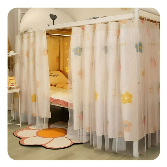 LAMIRO Dorm Bottom Bunk Bed Curtains Privacy Curtains Dustproof Breathable Blackout Curtains Panels Privacy Underbed Loft Bed Canopy Tent Curtain Shading Nets for Single Bed Home 2 Panels