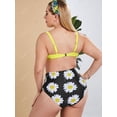 thumbnail image 4 of Tallas grandes Lazo de volante Push Up Flower Bikini Bikini de alta altura Rosegal Camisetas sin mangas de talla grande, 4 of 5