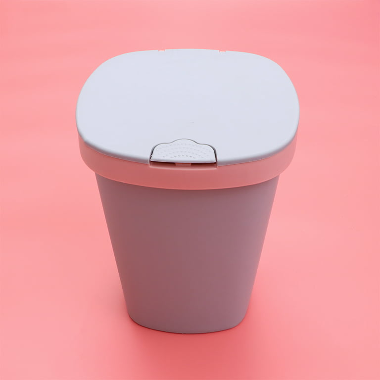 1pc 1l Two-in-one Plastic Garbage Bag Storage Box (17cml X 9cmw X 1cmh) In  Light Luxury Pink Suitable For Living Room, Kitchen, Bathroom, Etc.