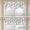 thumbnail image 5 of Gray Botanical Tie Up Valance Curtains for Windows, Kitchen Curtains Window Treatments, Retro Blossom Floral Farmhouse Wildflower Short Window Shades Valances for Bedroom Bathroom Cafe 42"x18", 5 of 8