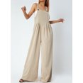 thumbnail image 2 of Womens Loose Fit Jumpsuits Cotton Overalls Baggy Wide Leg Rompers Plus Size Adjustable Bib Pants with Pockets, 2 of 8