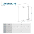 thumbnail image 3 of Goodyo 56-60" W x 72" H Sliding Shower Door, Frameless , 1/4" (6mm) Thick Tempered Clear Glass with Easy-clean Coating, Stainless Steel Hardware, Matte Black, 3 of 10