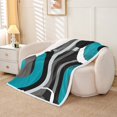thumbnail image 2 of Erosebridal Abstract Striped Throw Blanket for Couch, Modern Geometric Plush Blanket, Circle Swirl Decor, 30x40, 2 of 6