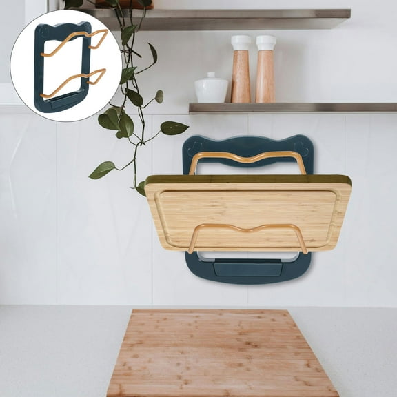 HEMOTON Wall Mounted Cutting Board Rack Pan Lid Rack Lids Holder Rack Multi-tier Chopping Board Rack