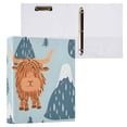 thumbnail image 3 of Highland Cow and Mountains 3 Ring Binders 1.5 inch Hardcover File Folders with Interior Pockets A4 Size Organizer for School Office Hospital, 3 of 8