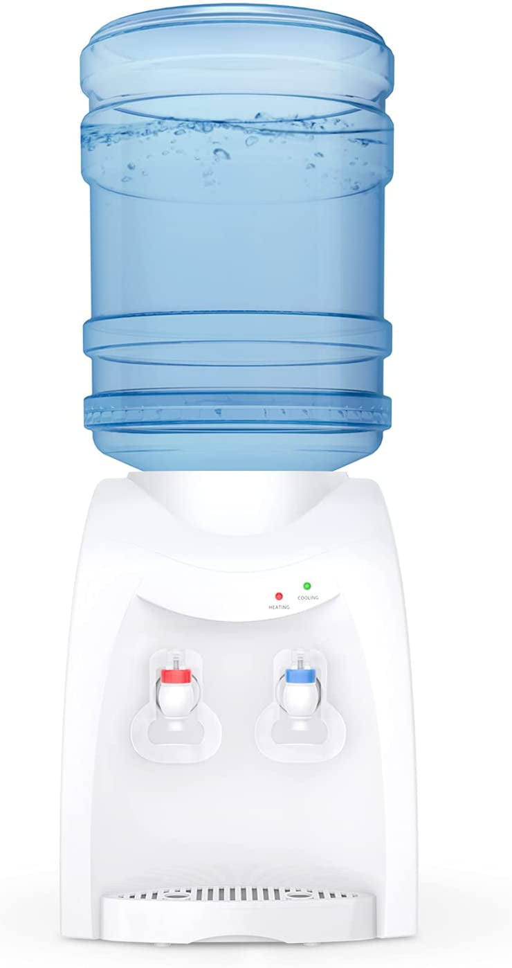 Suitable For Work Home Office Use White Countertop Water Dispenser Table Top Loading Normal Temperature & Hot/Cold Temperature