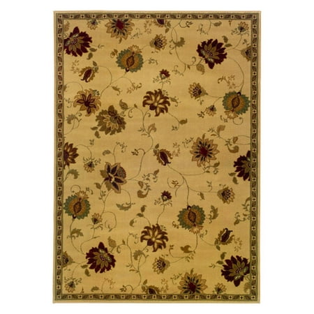 Oriental Weavers Amelia 008W6 Rug Pretty and practical - that s the Oriental Weavers Amelia 008W6 Rug. A simple floral pattern with modern shades of green  red  and brown covers this machine-made rug  giving it a contemporary versatility. Made of a durable and stain-resistant material  it s got it all – beauty  durability  and softness. Available in your choice of size.