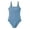 Z-Navy46, variant on CAIVO Child Girls One-Piece Swimsuit Full Coverage Square Neck Sleeveless Bathing Suit Pure Color Swimwear With Padded For Toddlers And Kids