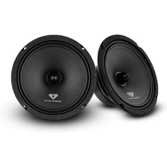Black Diamond Dia-CM6.4B 6.5" Mid-Range Loudspeaker with Bullet - 6.5-Inch Midrange, 120 Watts Max, 60 Watts RMS, 4-Ohm, 1" Voice Coil - Replacement Mids for Car or Truck Stereo Sound System (Pair)