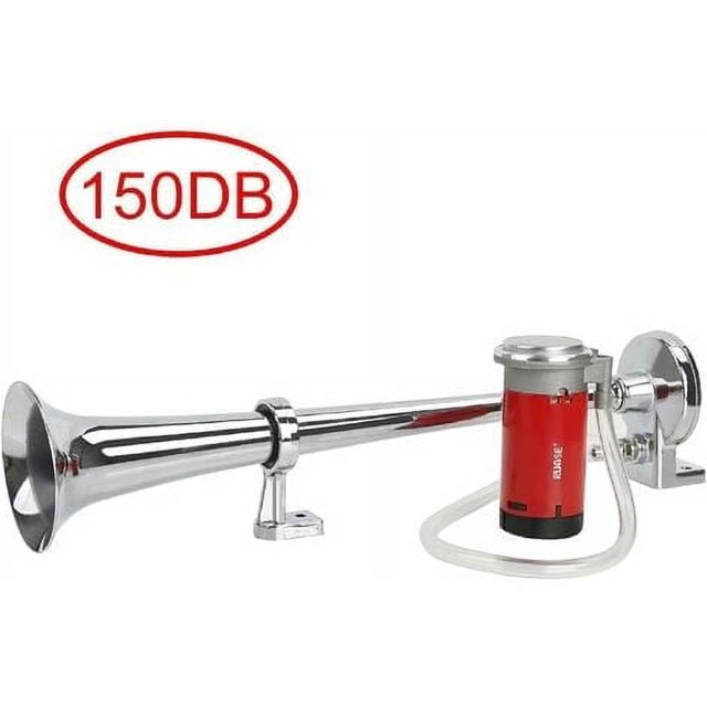 Bocina de trompeta con tubo de zinc blanco de 450 mm de longitud, bocina de trompeta de 150 db y 12 V, altavoz para automóviles, camiones, motocicletas y SUV