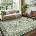 thumbnail image 2 of Garvee 5'x7' Vintage Floral Print Area Rug Botanical Rugs Living Room Rugs, Washable Rug Bedroom Carpet with Non-Slip Backing Bohemian Floor Mats for Dining Room Home Decor, Green, 2 of 6