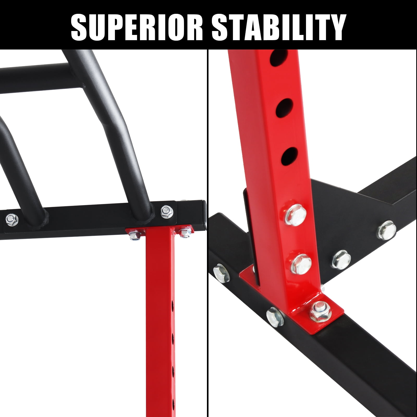 Heavy Duty Power Rack Squat Cage Include Adjustable Safety Bars,Pull-Up Bar For Home Fitness Strength Training