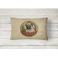 thumbnail image 2 of Pug Christmas Flowers Throw Pillow 12 in x 16 in, 2 of 4