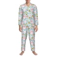 thumbnail image 3 of Sikiie Love You Rabbit Mens Pajama Set, Soft Warm Long Sleeve Sleepwear, Cozy Button-Down Pjs for Men-X-Large, 3 of 7