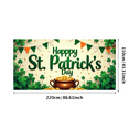thumbnail image 3 of LUUFILx St Patricks Day Banner Happy Decoration Backdrop Party Supplies Clover Background Lucky Props Event Celebration Festive Decor Green Shamrock, 3 of 8