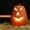 6.69*5.12Inch, variant on Halloween Pumpkin Decoration – Hollow Resin/PP Pumpkin with Happy Face, LED or Candle Compatible, Weather-Resistant, Stable Base, Indoor Outdoor Fall Harvests Decor for Porch Mantel Tabletop, 1PC