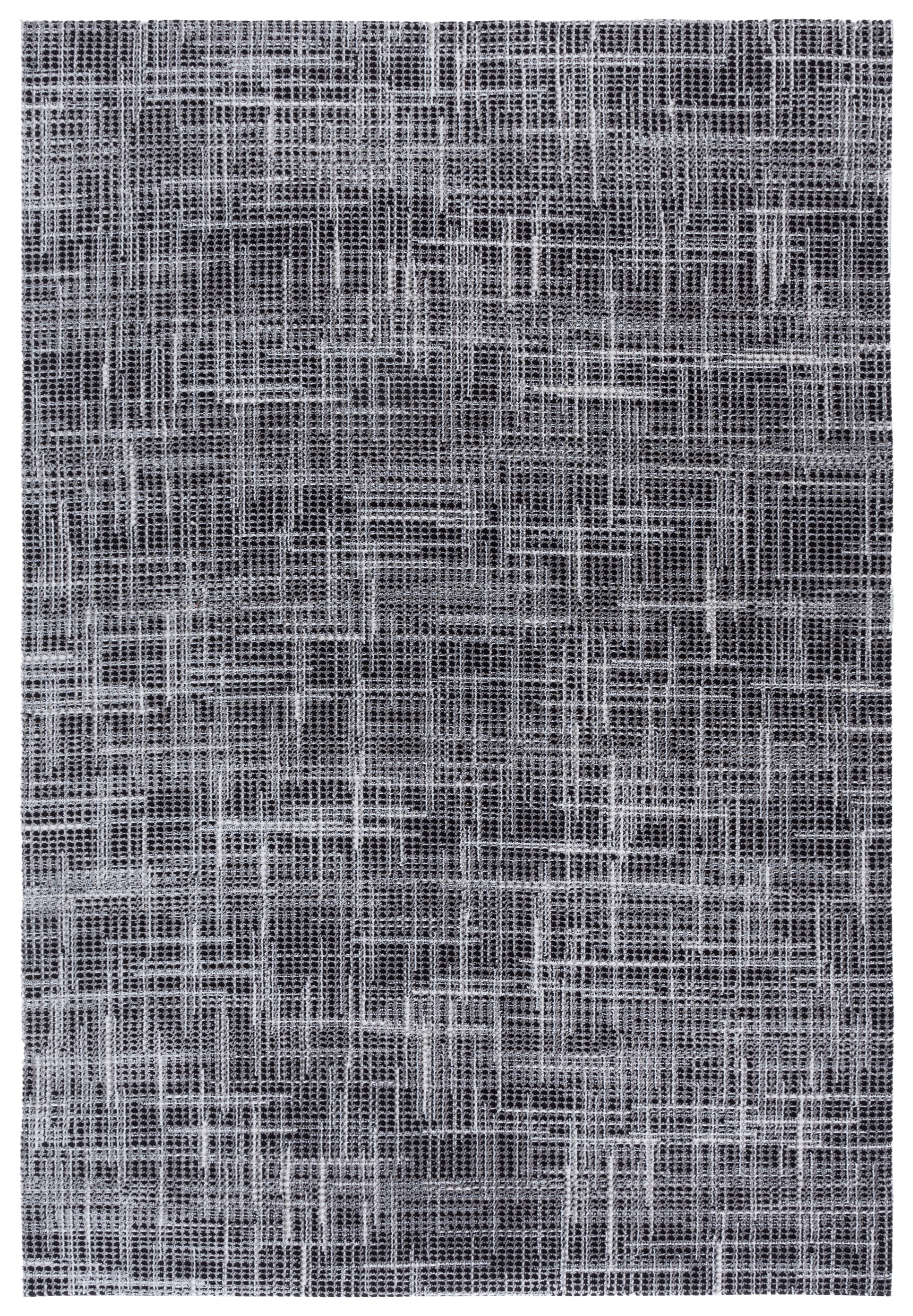 Safavieh Mila Heidi Geometric Striped Polyester Area Rug, Light Gray/Black, 4' x 6'