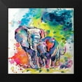 thumbnail image 2 of Kovacs, Anna Brigite 12x12 Black Modern Framed Museum Art Print Titled - Elephant with Baby, 2 of 5