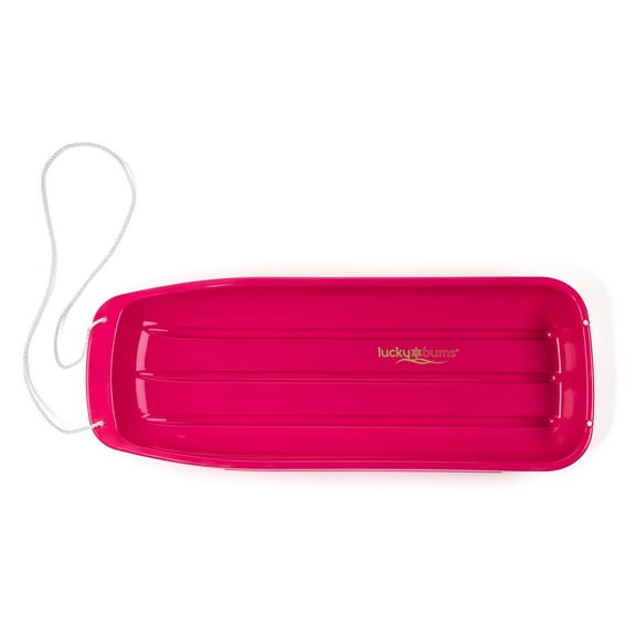 Open Box Lucky Bums 48in 1 Person Plastic Snow Toboggan Sled w/ Pull Rope, Pink