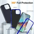 thumbnail image 7 of Mantto Case for iPhone 12 Pro Max Heavy Duty Military Grade Protective Cover, Rugged PC + Soft TPU Hybrid Non-Slip Stripes Anti-Drops Shockproof Anti-Scratches Case for iPhone 12 Pro Max,Blue, 7 of 7