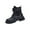Black, variant on XUNKUSGA Boots for Women Large Size 7-Hole Lace-Up Waterproof Fall Boots Fashion Thick-Soled Low Heel Round Toe Womens Boots With Buckle for Business Office 36-42 Black