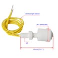 thumbnail image 4 of Aopin Liquid Level Switch Sensor PP, Water Liquid Level Sensor Float Switch, Plastic Ball Float Controller for Water Pump Fish Tank Cistern Sump Filter Aquarium Swim Pool Garden Pond Liquid 2 Pcs, 4 of 4