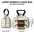 thumbnail image 5 of Pioneer Flower Floral Print Pattern Drawstring Lunch Bag Women - Drawstring Lunch Bag Insulated for Work Office - Stain-Resistant Large Lunchbags for Women with Multi-Pockets, 5 of 6