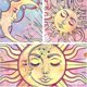 thumbnail image 4 of Tapiz psicodélico hippie con diseño de sol y luna celestiales místicos y estrellas para colgar en la pared (51,2 x 59 pulgadas), 4 of 5