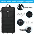 thumbnail image 3 of Bolsa de Equipaje de Transporte 160L, Bolsa de Lona con Ruedas 360º Gran Capacidad Bolsa de Maleta Extensible Plegable Oxford Resistente Ligera, Mochila Impermeable para Viajes Hogar Negocios, 3 of 6