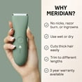 thumbnail image 6 of Meridian Premium Trimmer Smooth Bikini & Body Hair Electric Pubic Grooming Shaver, Waterproof, for Women & Men, Sage, 6 of 10