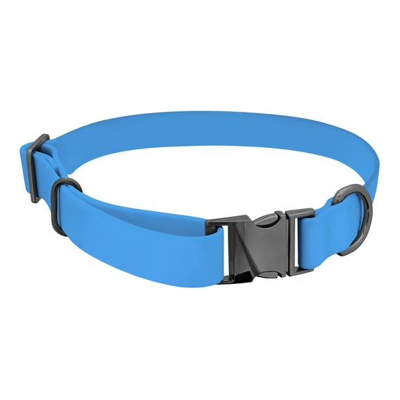 MiMu Medium Silicone Dog Collar - Blue 20in Stylish Dog Collar with Clasp Buckle
