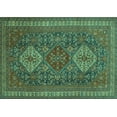 thumbnail image 1 of Ahgly Company Machine Washable Indoor Rectangle Persian Turquoise Blue Traditional Area Rugs, 3' x 5', 1 of 4