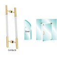 thumbnail image 4 of CRL CA18X18BR Polished Brass 24-1/2" Overall Length Glass Mounted Ladder Style Pull Handle with Acrylic Semi-Inserts, 4 of 4