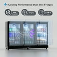 thumbnail image 6 of OUTBID 53" Under Counter Beverage Refrigerator, 12.5 Cu.Ft Three-Sided Glass Door Display Cooler with LED Lighting and LCD Screen, Ideal for Beer, Soda, Wine, Perfect for Kitchen, Shop, and Bar Use, 6 of 9