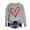Gray, variant on ibuvkizy Valentine's Day Sweatshirt for Women Round Neck Printed Sweatshirts Long Sleeved Pullover Top Sweatshirt Gray,XS