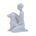 thumbnail image 3 of Estatua de Hombre con Perro, Adorno de Estante, Decoración de Escritorio, Bonito Accesorio Multifuncional, Escultura de Vínculo Emocional, 10 X 6,5 X Blanco, 3 of 9