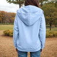 thumbnail image 7 of Linfrsh Zip Up Hoodie Women Women's Full Zip Up Hoodie Long Sleeve Hooded Sweatshirts Pockets Jacket Coat for Women Sky Blue,L, 7 of 7