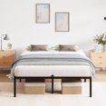 thumbnail image 3 of Tamaño completo-size marco de cama con almacenamiento space: 1000-lbs heavy-duty steel slats support, no necesita colchón base (negra), 3 of 7