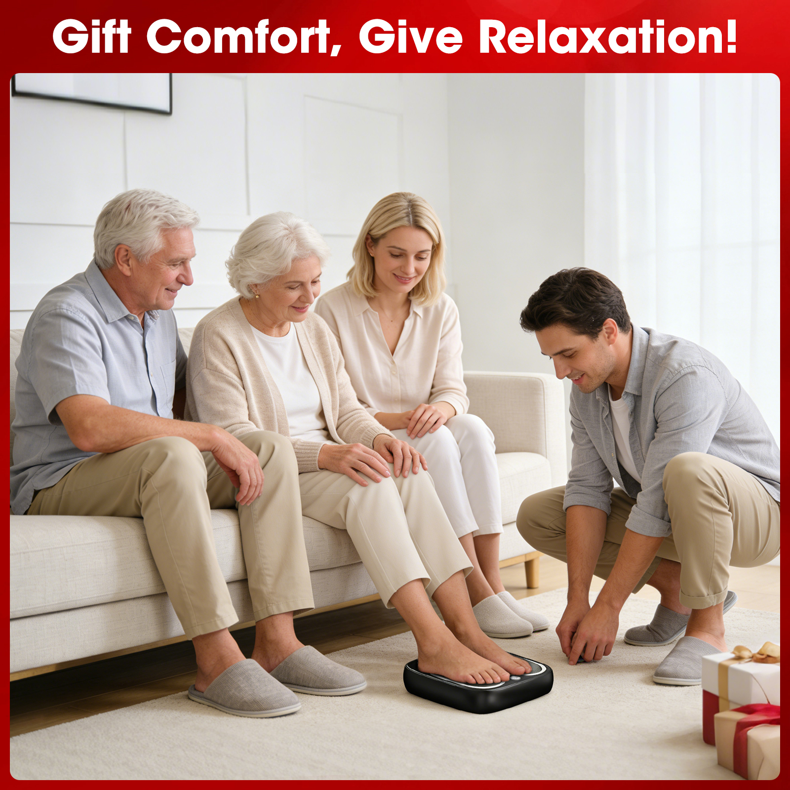 Foot Massager Machine with Heat, Shiatsu Deep Kneading Foot Massager, Compression, 3 Massage Modes, Auto-Off Timers, Gifts for Women Men